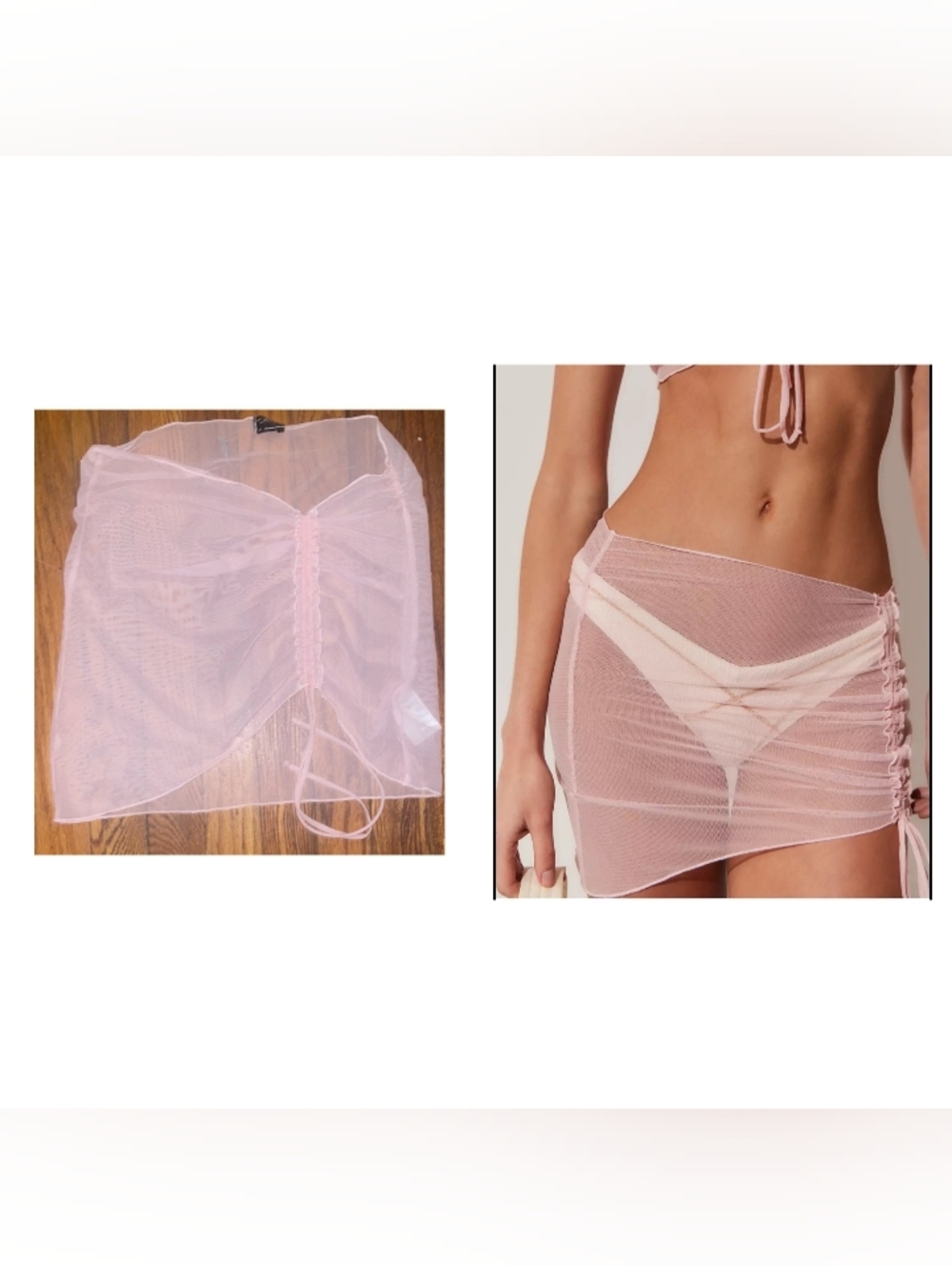 UO Out From Under Sheer Swim Cover Up Skirt Pink M/L NEW NWOT - Picture 1 of 1